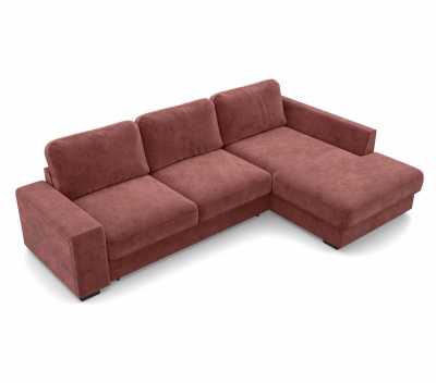 Угловой диван-конструктор, набор 3, оттоманка справа, ткань Сенсей (Scratch resistance) Marsala