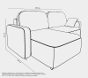 Диван-кровать, набор 100, оттоманка слева, ткань Сенсей (Scratch resistance) Mimosa