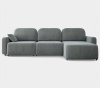 Диван-кровать, набор 222, оттоманка справа, ткань Tibet Steel Grey