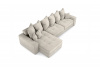 Угловой диван-кровать, набор 3, стандартные подушки, ткань Империя (Scratch resistance) White