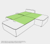 Диван-кровать, набор 1, оттоманка справа, ткань Ultra Denim