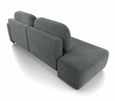 Диван-кровать, набор 1, оттоманка справа, ткань Tibet Steel Grey